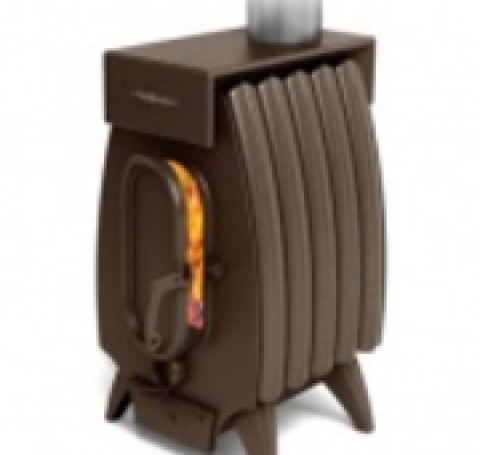 Тут изображение Печь отопительно-варочная Термофор Огонь-батарея 5Б Лайт с баком, дровяная, шоколад