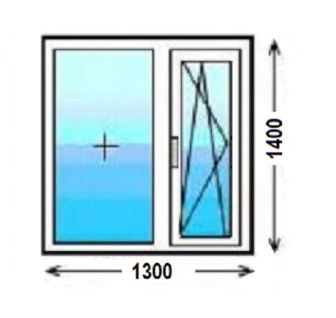 Тут изображение Пластиковое окно REHAU Intelio 1300х1400
