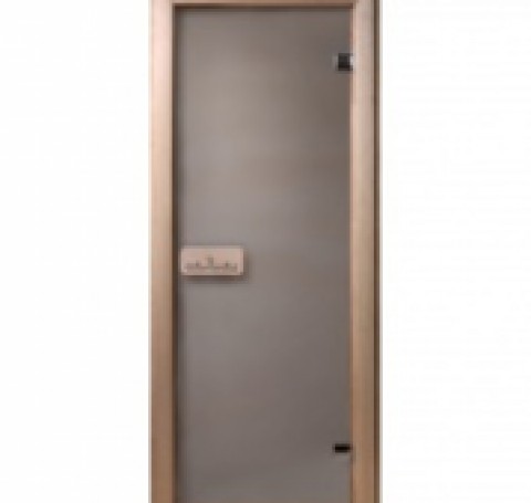 Тут изображение Дверь Сатин 190*70, 6мм, 2 петли, коробка хвоя, Банный Эксперт