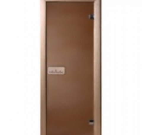 Тут изображение Дверь Бронза 190*70, 6мм, 2 петли, коробка хвоя, Банный Эксперт