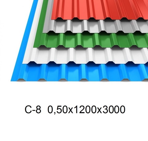 Тут изображение Профнастил с полимерным покрытием С-8 0,50х1200х3000