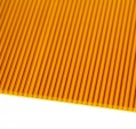 Тут изображение Поликарбонат сотовый 10 мм оранжевый 2,1х12м, УФ-защита, Кронос