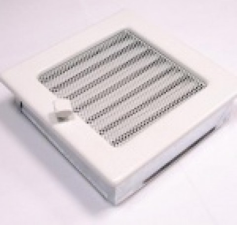 Тут изображение Решетка вентиляционная 170*170 мм, белая, с жалюзи, Fireway