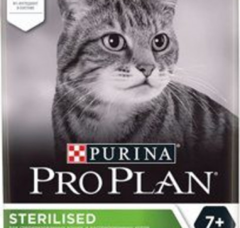 Тут изображение PRO PLAN Sterilised сухой корм для стерилизованных кошек с индейкой, 400 гр