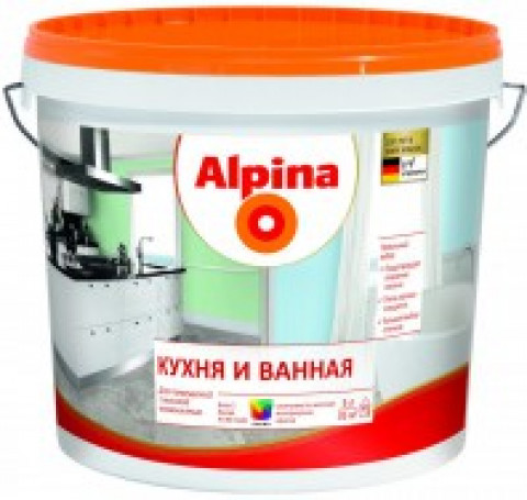 Тут изображение АЛЬПИНА Краска воднодисперсионная Кухня и Ванная 2.5л