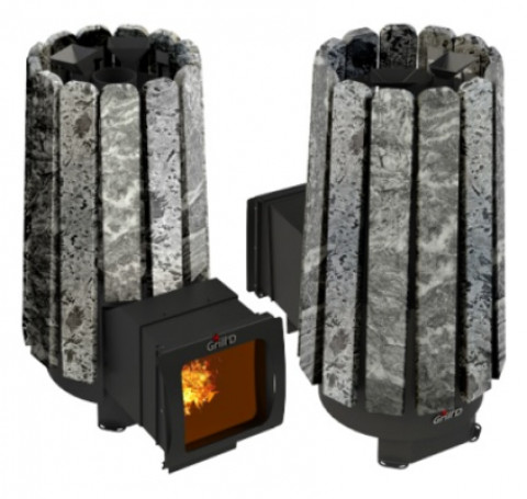 Тут изображение Печь для бани Grill'D Cometa 180 Vega window stone premium (Серпентинит)