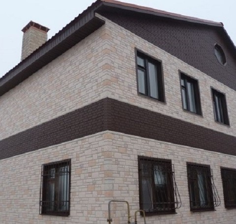 Тут изображение Фасадные панели Кирпич BERG коричневый