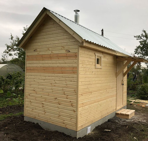 Тут изображение Классическая каркасная баня 2×4