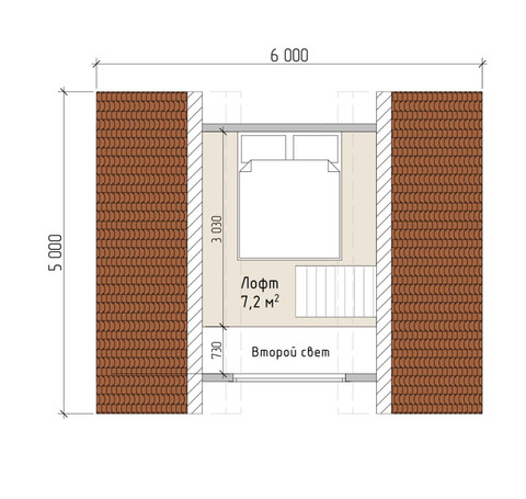 Тут изображение Каркасная баня «A-frame» 6х6