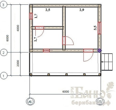 Тут изображение Баня 4×6 в лапу с террасой