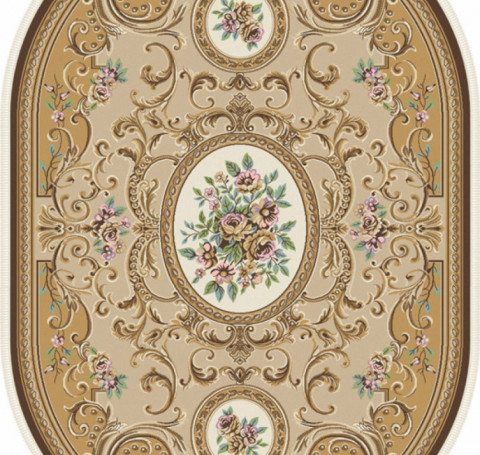 Тут изображение Ковер D702 - BEIGE - Овал - коллекция ROXY 2.00x2.90
