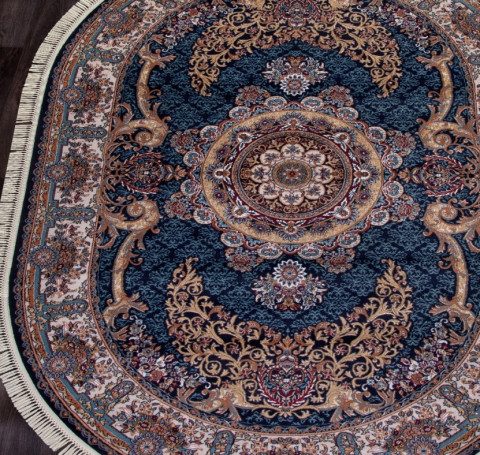 Тут изображение Ковер D728 - DARK NAVY - Овал - коллекция SHAHREZA 1.20x3.00
