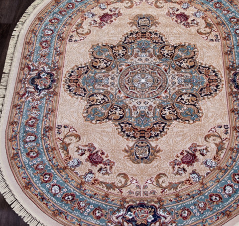 Тут изображение Ковер D727 - CREAM - Овал - коллекция SHAHREZA 1.20x3.00