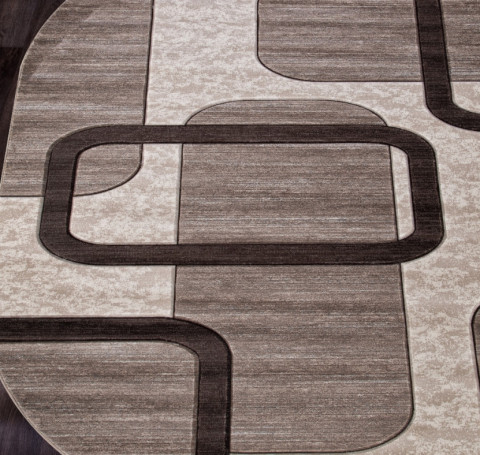 Тут изображение Ковер D465 - BEIGE - Овал - коллекция MEGA CARVING 1.50x2.30