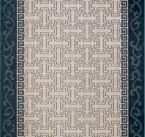 Тут изображение Ковер D781 - CREAM-BLUE - Прямоугольник - коллекция SERENITY 2.80x4.80