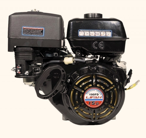 Тут изображение Двигатель бензиновый Lifan 190FD (15 л.с., вал Ø25 мм, электростартер)