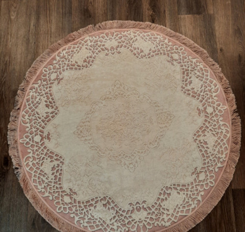 Тут изображение Ковер 21003.102 DANTEL - Розовый - Круг - коллекция Decovilla 0.90x0.90