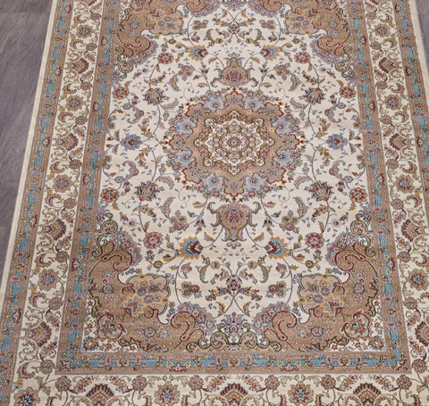 Тут изображение Ковер D158 - CREAM-BLUE - Прямоугольник - коллекция ARAVIA 1.60x2.20