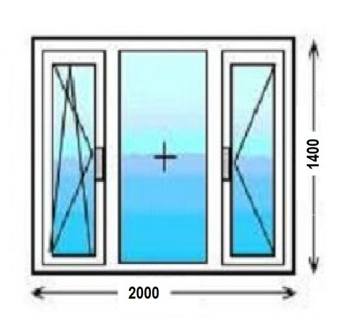 Тут изображение Пластиковое окно Rehau Blitz-NEW 2000х1400