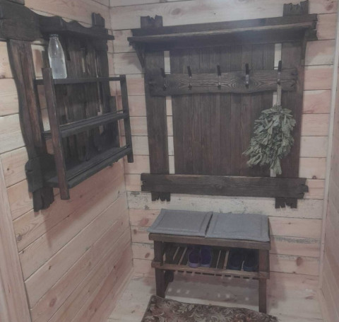 Тут изображение Скамейка с полками для обуви