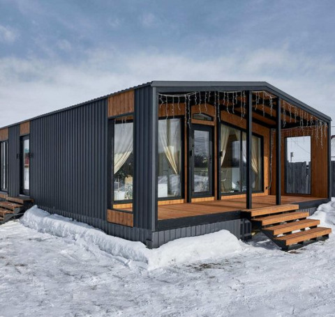 Тут изображение Модульный дом в стиле «Барн» 77