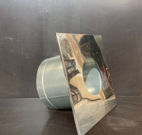 Тут изображение Потолочная разделка Моно тип 1 (ОЦ, t0.5 / 430, t0.5) d220+7 / D350, A510 x B510, L300 (зеркало) вермикулит спрессованный