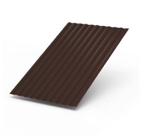 Тут изображение Профнастил С-8 Шоколадно-коричневый (0,35мм; 1,2х2м) RAL 8017