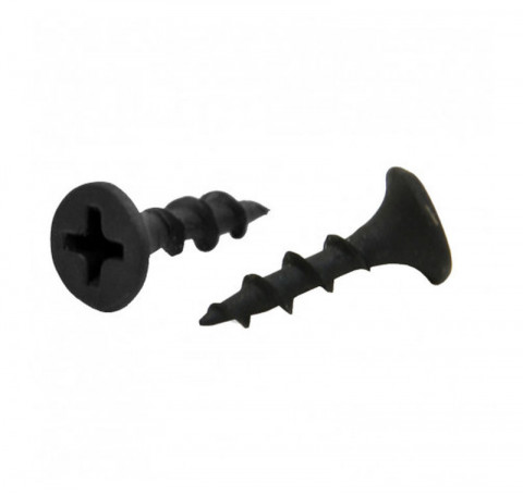 Тут изображение Саморезы по дереву черные 3,5х19 мм (1 кг)