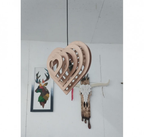 Тут изображение Светильник деревянный параметрический Сердце