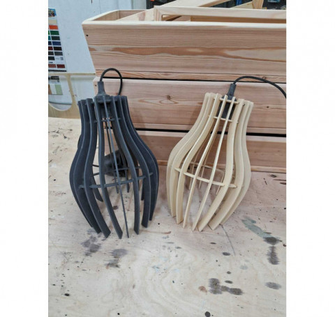 Тут изображение Светильник деревянный параметрический 