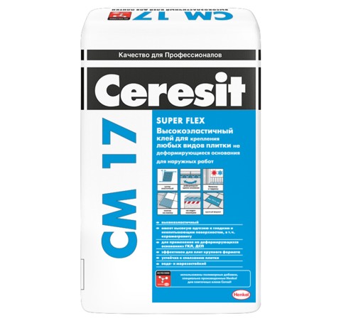 Тут изображение Клей для плитки «Ceresit CM17» эластичный, 25 кг