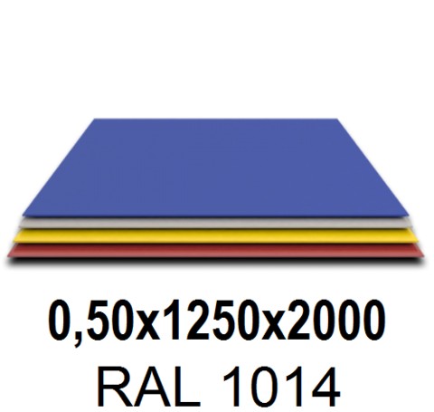 Тут изображение Лист оцинкованный с полимерным покрытием 0,50х1250х2000 RAL 1014