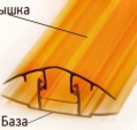 Тут изображение Профиль Кронос соединительный разъёмный (крышка), Н=6-10мм, L=6 м, желтый