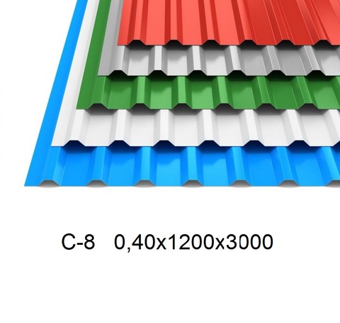 Тут изображение Профнастил с полимерным покрытием С-8 0,40х1200х3000
