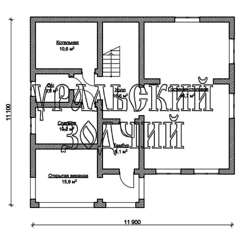 Тут изображение Дом №7 из оцилиндрованного бревна, 185,9 кв м