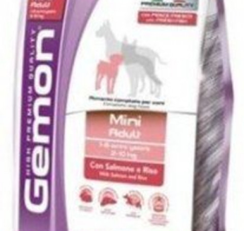 Тут изображение Gemon Dog Mini корм для взрослых собак мелких пород лосось с рисом 3 кг