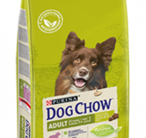 Тут изображение Dog Chow Adult для взрослых собак, с ягненком, 800 гр