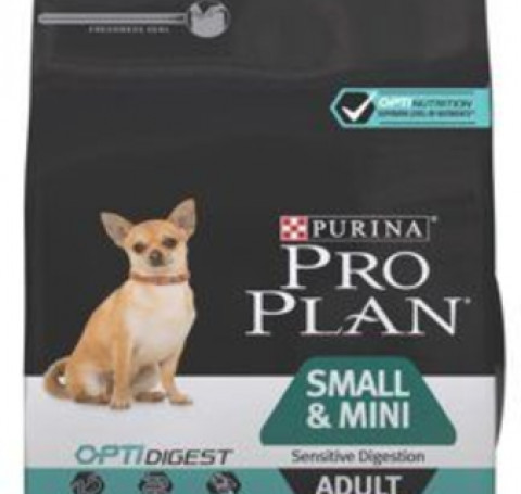 Тут изображение PRO PLAN OPTIDIGEST сухой корм для взрослых собак мелких пород с чувствительным пищеварением, 700 гр